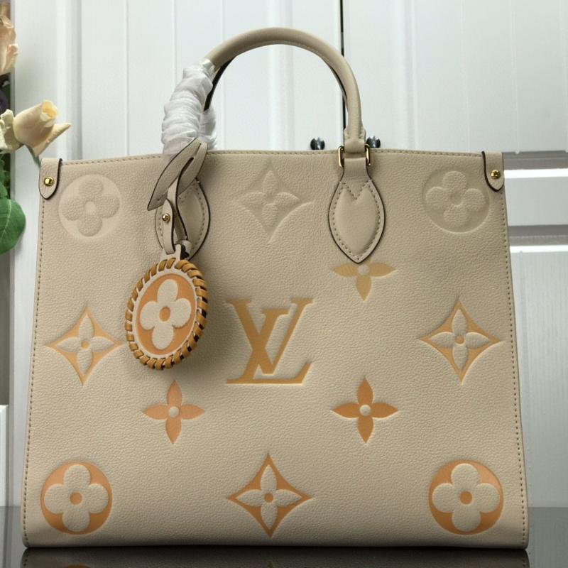 LV Handbags Tote Bags M45717 Full Skin Embossed Gradient Vanilla Yellow